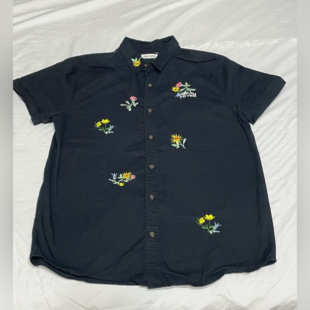 PacSun embroidered Dream Fever button down shirt